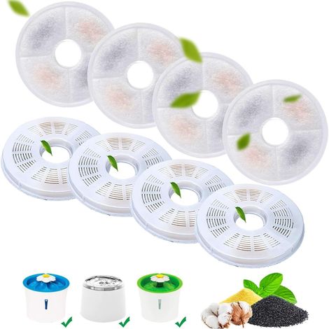 Katzenbrunnenfilter, 8er-Pack Katzenbrunnenfilter, kompatibel mit 3-Liter-Wasserspendern für Haustiere (1/4)