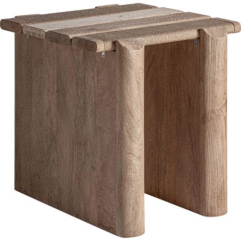 Table basse jacquard en bois de manguier finition vieilli brun clair - Brun clair finition vieilli (1/5)