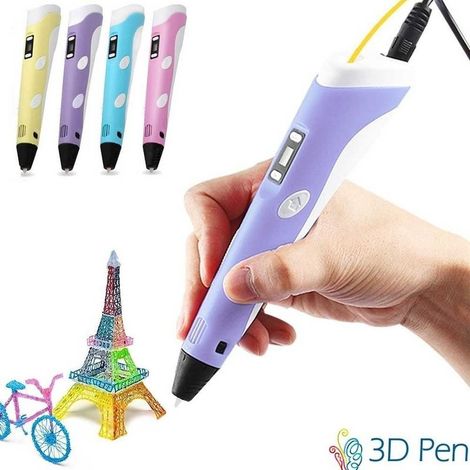 Stylo De Dessin 3d à Impression Stéréoscopique Avec Jeu De 3 Filaments (1/5)
