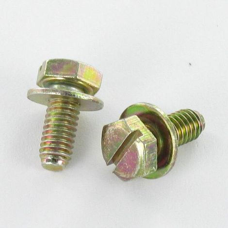 Vis métaux Tête hexagonal fendue M4X10 Avec Rondelle 4X10X0.8 Bichromaté-1 pièce