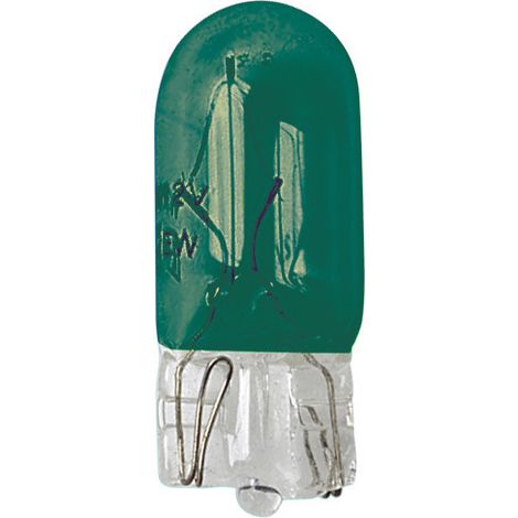 12V Lampada con zoccolo vetro - (W5W) - 5W - W2,1x9,5d - 2 pz - Scatola - Verde (1/4)