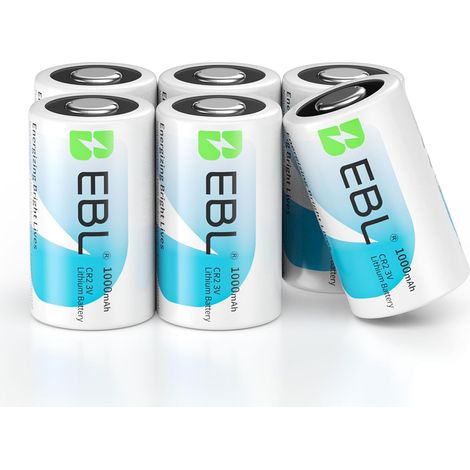 6PCS CR2 3V Piles Lithium, Piles CR2 CR15H270 1000mAh Longue Durée, pour Caméra, Lampe Torche, Appareils Photo, Systèmes de Contrôle d'Accès, Glucomètres, Non-rechargeable (1/5)
