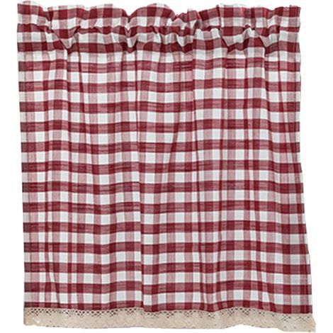 Rideaux - Carreaux - Lumiere Tamisee - Pour Chambre Et Salon - Lot De 2