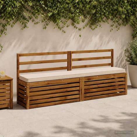 vidaXL Cojines para banco de 2 piezas VUGHT 2 pcs 100% Poliéster Crema (1/4)