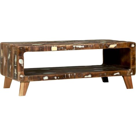 Couchtisch 90 x 50 x 35 cm Massives upgecyceltes Holz