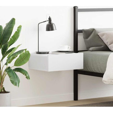Table de chevet flottante-Table de nuit murale Blanc 40x30x15 cm Bois d'ingénierie 290707 (1/5)