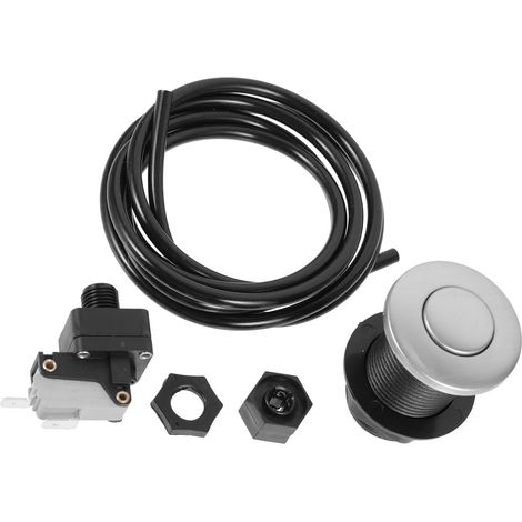 Bouton pneumatique, inox, avec tuyau, pour broyeur de déchets (1/5)