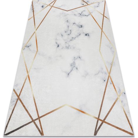 ANDRE 1220 washing carpet Marble, geometric anti-slip - white white 80x150 cm