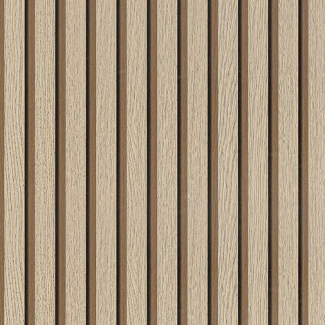 Bois lattes Papier Peint Auto Adhésif Amovible Autocollant Film Papier 44cmx3m Vinyle Décoratif Papier Grain rayé Naturel Caillebotis Bois pour Meubles Facile Nettoyer(Marron)