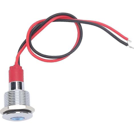 12-mm-LED-Kontrollleuchte, wasserdicht (IP66), blaue Signalleuchte mit Kabel, blinkende Kontrollleuchte für Schilder, wetterfest, 12-V-Glühbirne, industrielle Signalgebung (1/4)