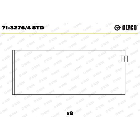 Coussinet de tête de bielle GLYCO 71-3276/4 STD AUDI 030 105 701 G 031 105 701 A