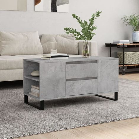 Couchtisch Betongrau 102x44,5x50 cm Holzwerkstoff (1/5)