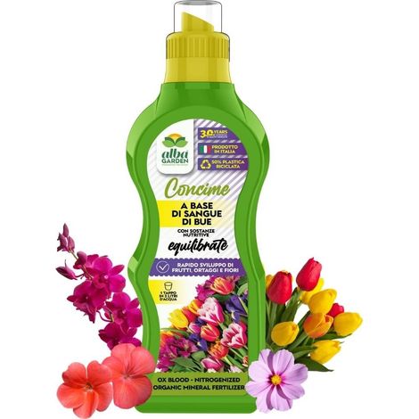Concime Naturale Biologico, Liquido Concentrato al Sangue di Bue Fertilizzante Azotato Nutriente Rapido Sviluppo Vegetativo x 1 kg (1/5)
