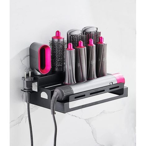 Support de rangement de rechange Unideal pour Dyson Airwrap Styler, adhésif, installation sans clous ni trous, 3 couches, noir (1/5)