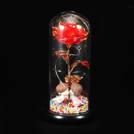 lumière rose Décor de lampe rose romantique innovante Cadeau léger à fleurs pour l'anniversaire de deco meuble Rouge (1/5)