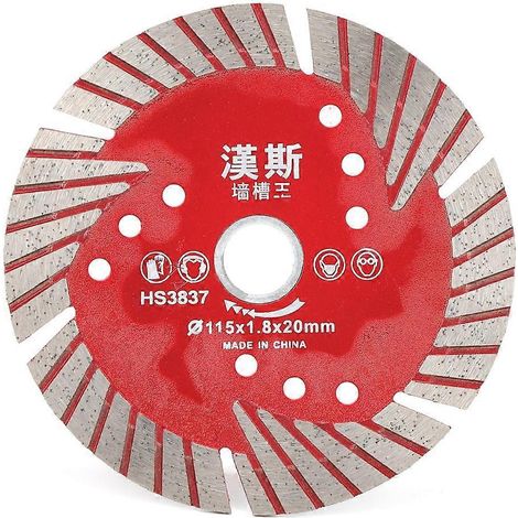Kreissägeblatt, rote Diamant-Schneidescheibe für Keramikfliesen, geeignet für Heimdekoration, 115 x 1,8 x 20 mm