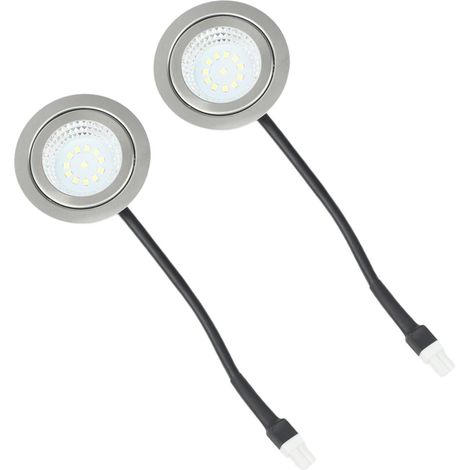 Lot de 2 panneaux circulaires LED intégrés 12 V pour hotte aspirante sous armoire (1/5)