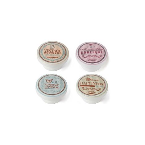 Blister avec 4 boutons ronds de meubles en bois finition décorative mod.m8 ø38mm rei. (1/3)