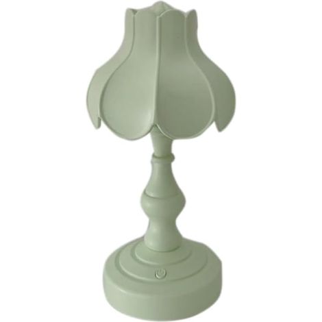 Lampe de Bureau, Feuille de Lotus rétro ingénieuse Belle 3 Sources de lumière Petite Lampe de Nuit de Table pour Chambre de Filles (Light Green) (1/5)