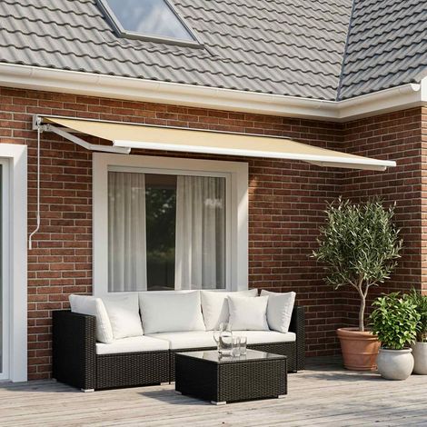 vidaXL Markisenersatzstoff Creme 500 x 300 cm Polyester (1/5)