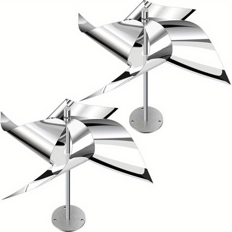 Deux dispositifs réfléchissants anti-oiseaux, dispositif anti-oiseaux rotatif réfléchissant en aluminium résistant à la pluie. (1/5)