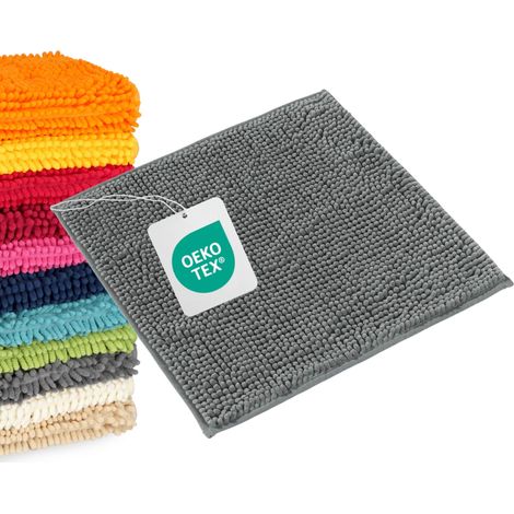 WOHNDIRECT Badematte PARIS - 1 Stück 45x45 cm, Grau