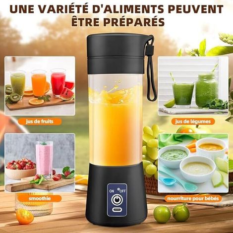 Moisturnt Mixeur Portable 380 ml pour Shakes et Smoothies: Mini Mixeur mini Blender presse-agrumes rechargeable par USB, Convient pour Les Voyages de Sports de Plein air à Domicile (1/4)