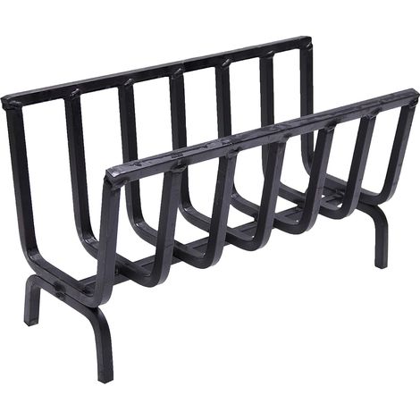 Fonderia Bongiovanni – Supporte bois en fer pour cheminée et barbecue – Dimensions 40x20x28h cm – Épaisseur fer 14x14 mm – Pour braises et cuisson