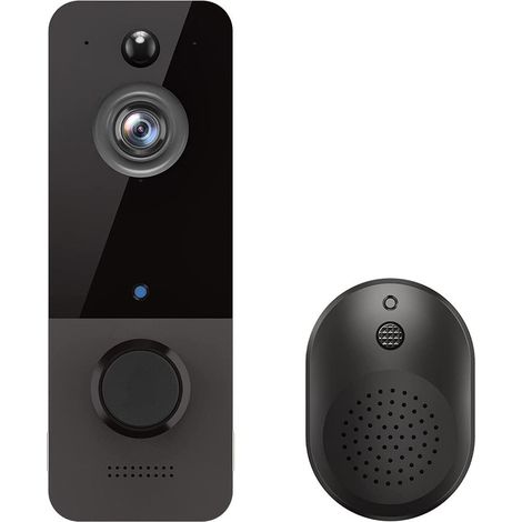 Kabellose Türklingel für den Außenbereich, wasserdicht, mit 1080P HD-Kamera, PIR-Bewegungserkennung, Personenerkennung, Sirene, Nachtsicht, Zwei-Wege-Audio, 120°-Betrachtungswinkel, sicherer Cloud-Spe