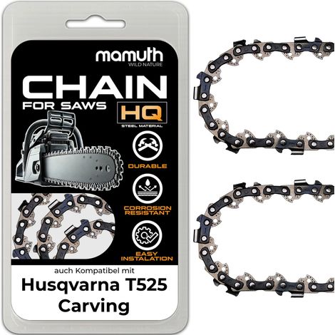 2x Chaine de tronçonneuse 25cm 1,3mm 1/4" 60 TG pour Husqvarna T525 Carving (1/4)