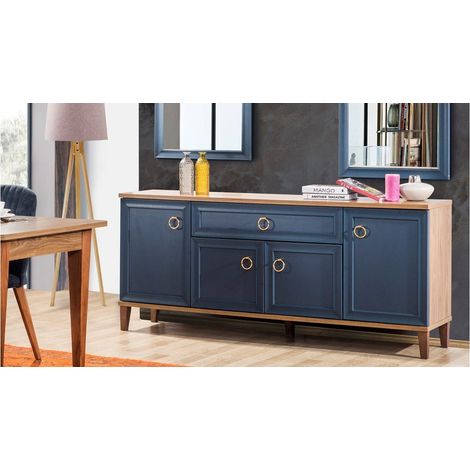Aparador 4 puertas 1 cajón INDIGO 190 cm azul