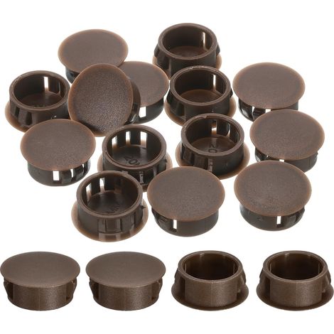 18Pcs Bouchon de Trou en Nylon, 21.5-22mm Diamètre de Trou Bouchon d'étanchéité Rond Souple et Flexible de Verrouillage Bouchons en Caoutchouc pour Bouteille, Tuyaux, Cuisine, Brun (1/5)
