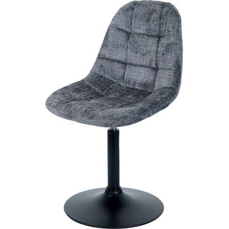 Chaise de salle à manger HWC-A60, chaise de cuisine chaise pivotante, acier MVG tissu/textile chenille (465g/m²) gris (1/2)