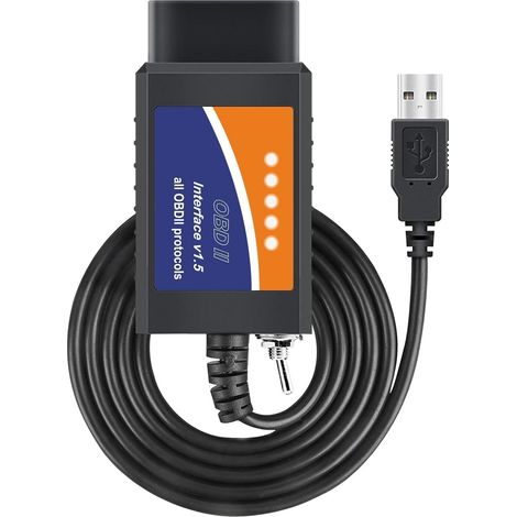 OBD2 Adapter - USB Scanner mit MS-CAN/HS-CAN Schalter - Professionelles OBDII Diagnose Scan Tool für Ford und Mazda V1.5 (1/5)