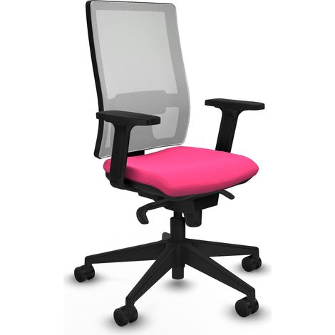 Horna sincro malla blanca similpiel rosa brazos 2D base piramidal  ruedas 65mm nailon (1/5)