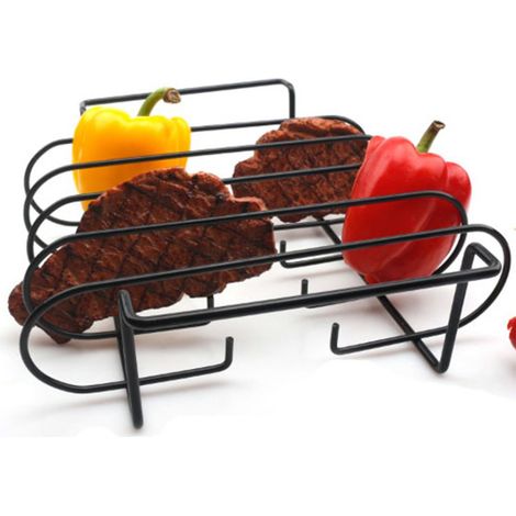 Rippchenhalter zum Grillen, antihaftbeschichtete Metall-Grillutensilien, Steakhalter, Grillständer für Küche und Grillzubehör (1/4)