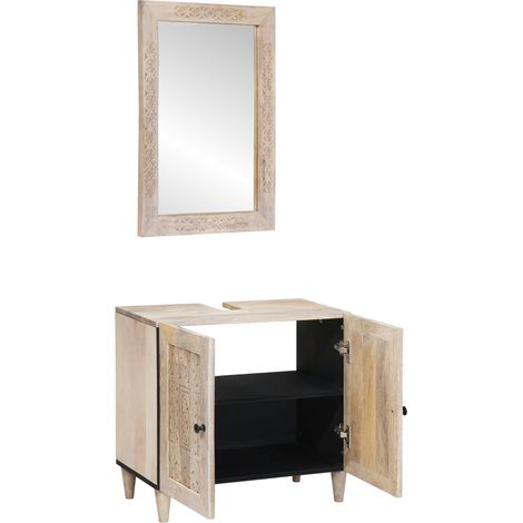 Maison Exclusive - Set di mobili per il bagno 2 pcs Bianco Legno multistrato