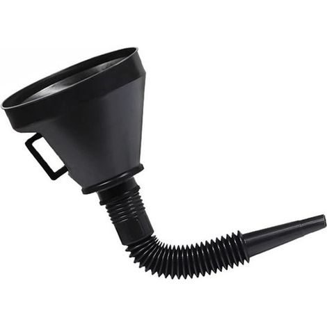 2 Stück Trichter mit flexiblem Ausguss und Filter Ø 150 mm schwarz Kunststoff (1/4)