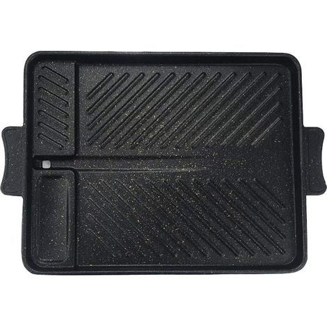 Plaque de cuisson rectangulaire antiadhésive sans fumée pour barbecue intérieur ou extérieur