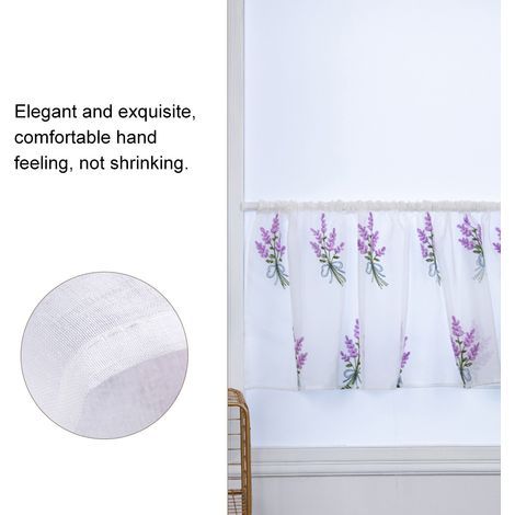 Rideaux brodés pour placards de cuisine, rideaux courts, demi-rideaux (violet) (1/5)