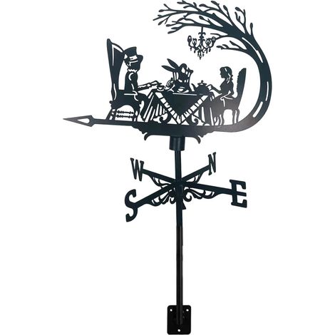 Girouette en métal en forme de coq en fer pour toit de jardin, décoration extérieure (1/5)