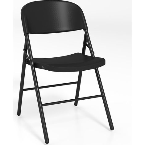 chaises pliantes plastique lot de 6 pliables qualité commerciale robuste léger empilables portables mobilier cadre métal confortable dossier intérie