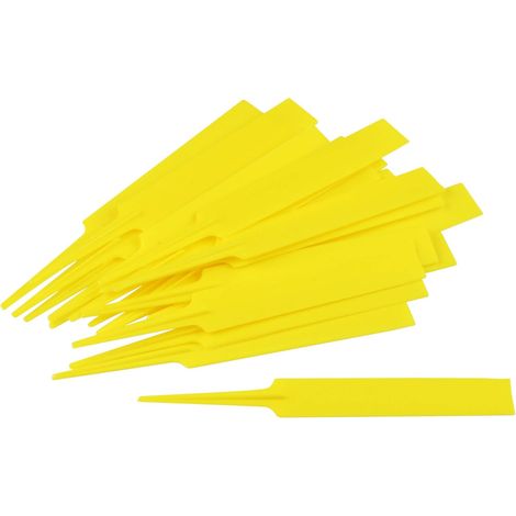 Lntyq Lot de 20 étiquettes pour Plantes - 130 x 17 mm - Surface d'étiquetage - Matériau résistant aux intempéries - Jaune - pour Plantes - pour Herbes (1/3)