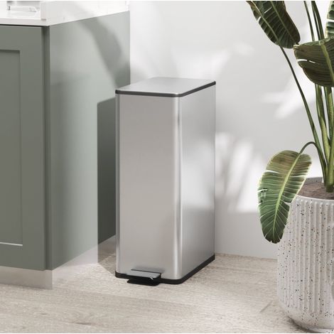 Poubelle 20L inox à pédale avec couvercle HAVRYA (1/4)