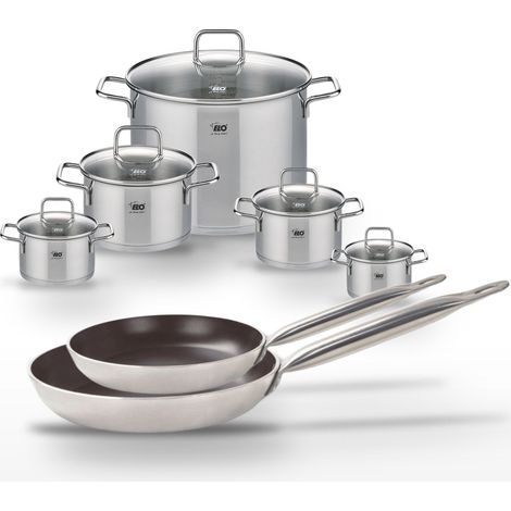 Lot de 2 Poêles 28/32cm et 5 Faitouts Elo Bistro Line (1/4)
