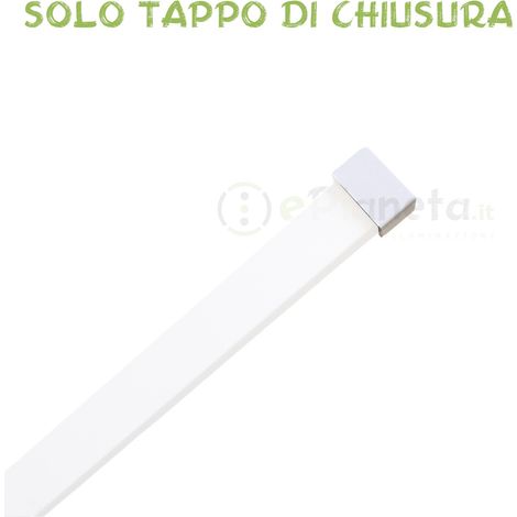 2 mt Canalina per cavi elettrica 15x10 mm in plastica passacavi bianco coprifili a parete con copertura SOLO TAPPO DI CHIUSURA (1/2)