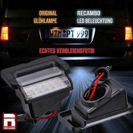 KIT LUCI TARGA A LED COMPATIBILE CON VW Polo 6N1 BJ 1994-09/1999, VETRO TRASPARENTE (1/4)