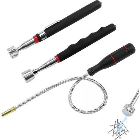 3 Pièces Ramassage Magnétique Flexible,Kit d'Outils Magnétiques Télescopiques,Barre magnétique télescopique,1,5 LB 10 LB 20 LB Aimant Mecanique pour Récupérer Petites Pièces,Clés,Pièces Automobiles (1/5)