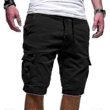 Herren-Joggingshorts, elastischer Bund, Cargotaschen, mittellanger Oberschenkel (1/3)