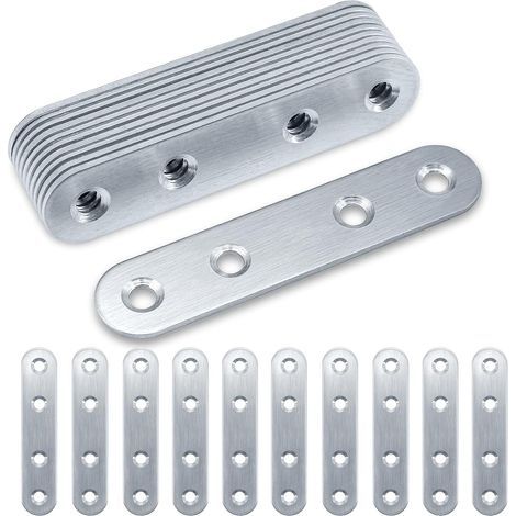 20er-Pack flache Holzwinkel, 80 x 17 x 1,75 mm, flache Metall-Verbindungsplatten für Holz, Edelstahl-Querträger für Verbinder, Metallwinkel für (1/5)